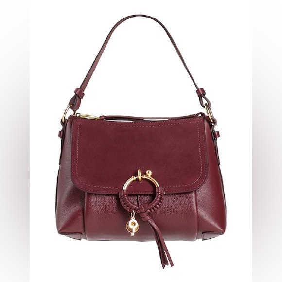 See By Chloé Burgundy Crossbody/shoulder Suede Leather bag  14” x 8” - Picture 5 of 16